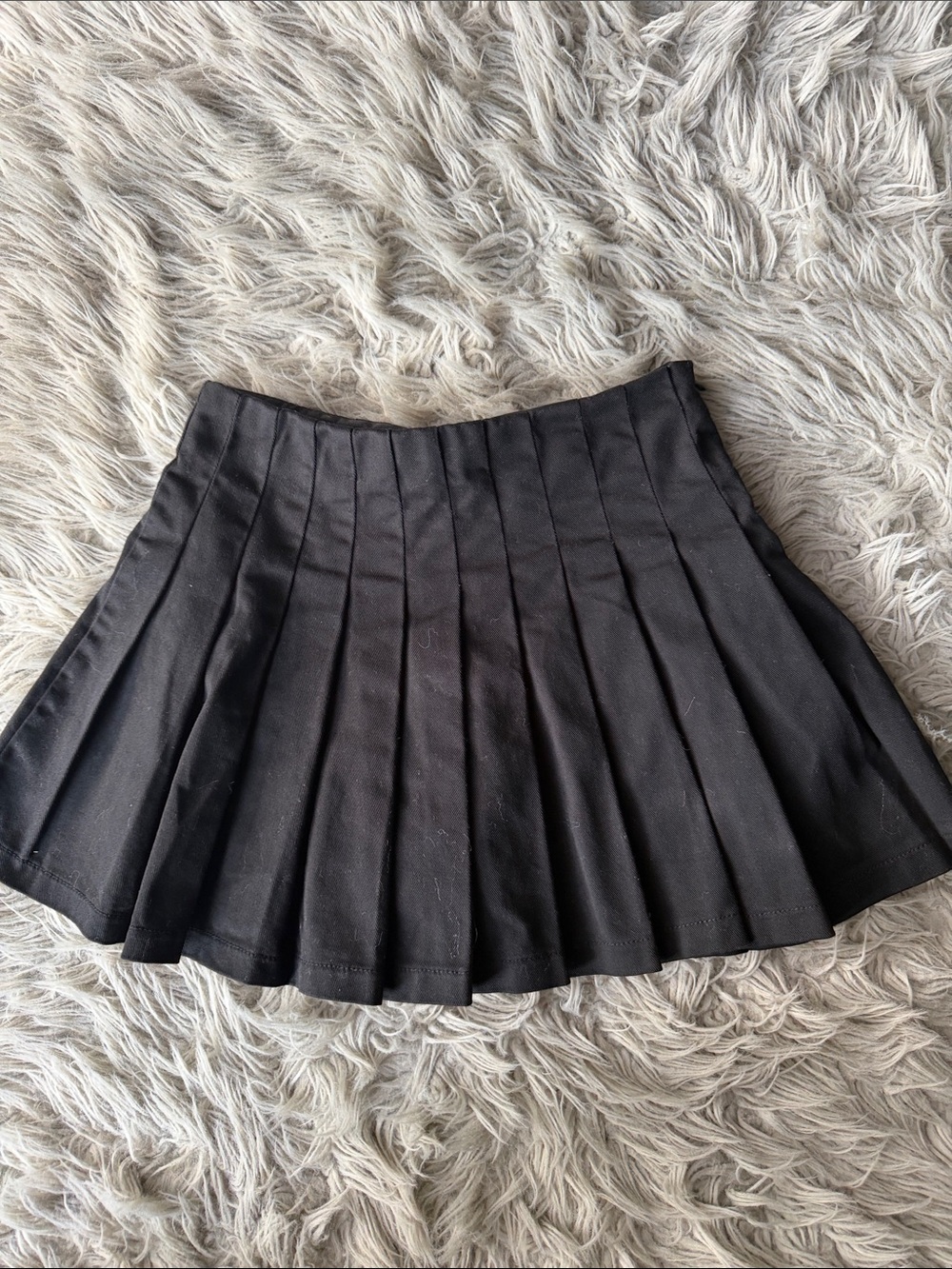 Brandy Melville Black Pleated Skater Skirt with shorts underneath